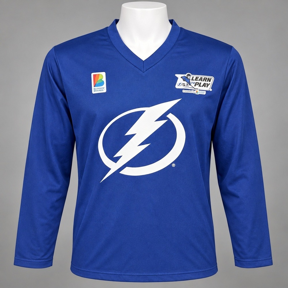 Gamewear Tampa Bay Lightning Jersey Men L/XL Blue Excellent Learn To Play NHL